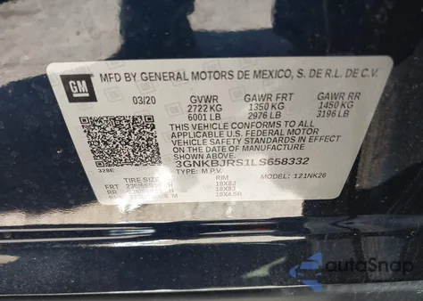 2020 Chevrolet Blazer Awd 3Lt from USA, damaged, VIN 3GNKBJRS1LS658332